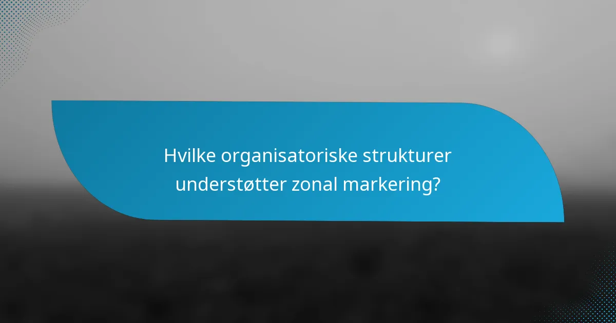 Hvilke organisatoriske strukturer understøtter zonal markering?