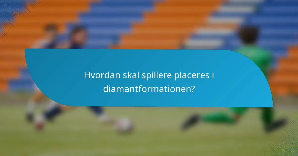 Hvordan skal spillere placeres i diamantformationen?