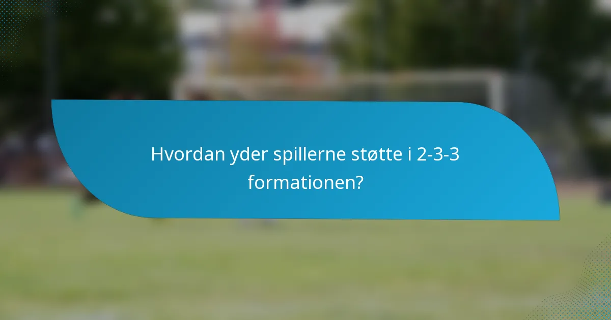 Hvordan yder spillerne støtte i 2-3-3 formationen?